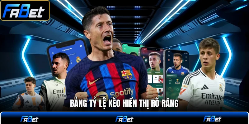 Bảng tỷ lệ kèo hiển thị rõ ràng